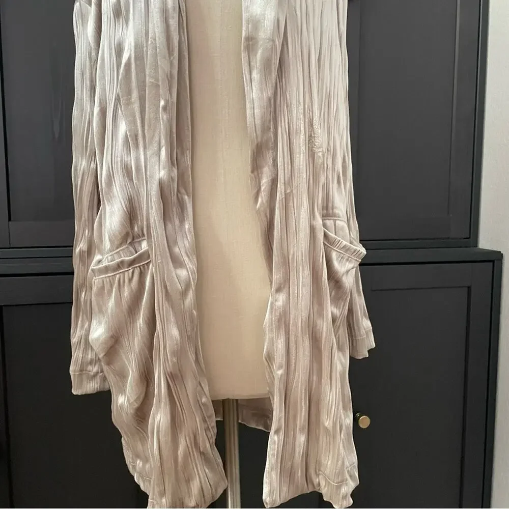 Zara Oversized Party Frock Open Blazer Crinkle Velvet‎ Like Material Size Small